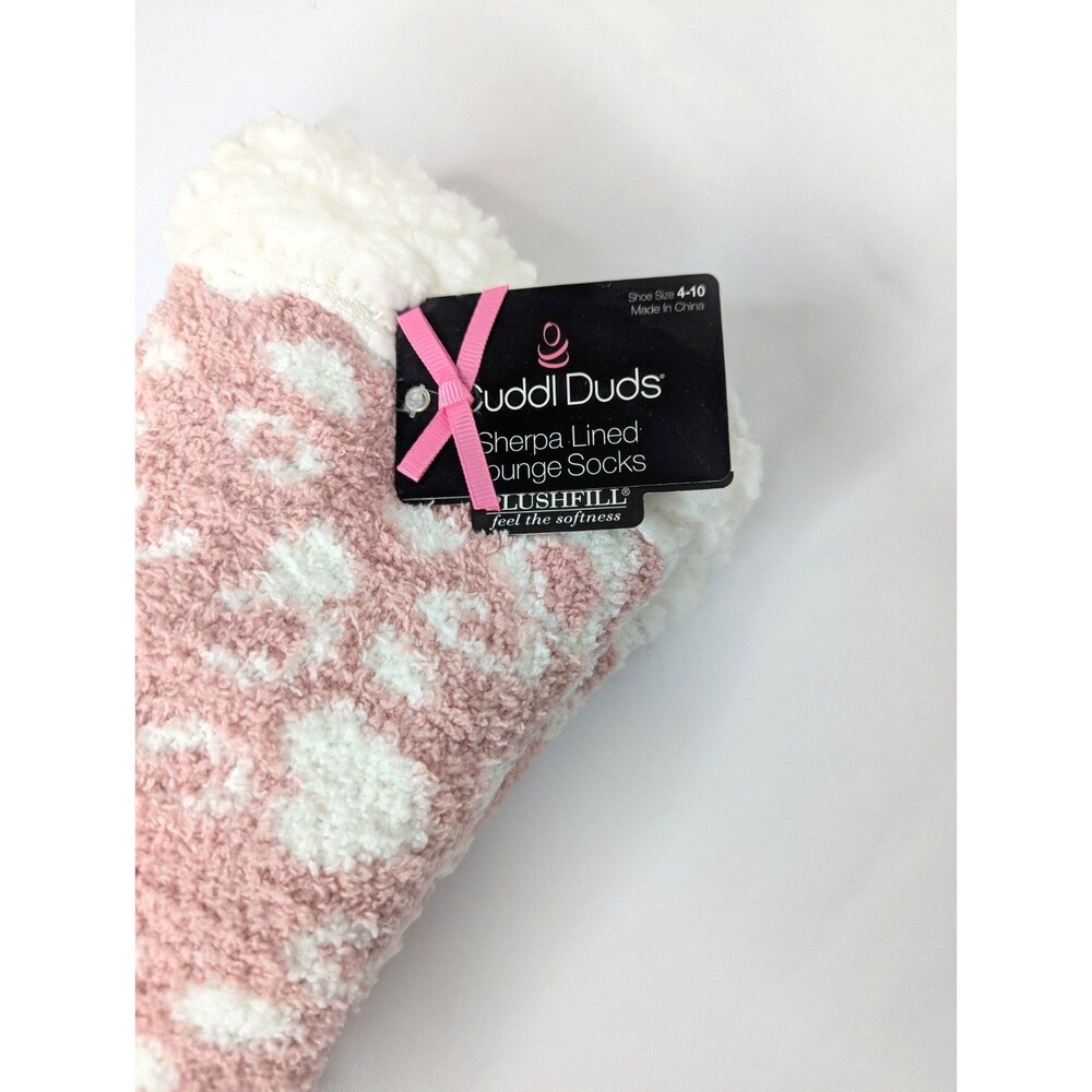 Cuddl Duds Sherpa Lined Lounge Socks Slippers Women’s Sz 4-10 Plush Filled NEW - Picture 5 of 5